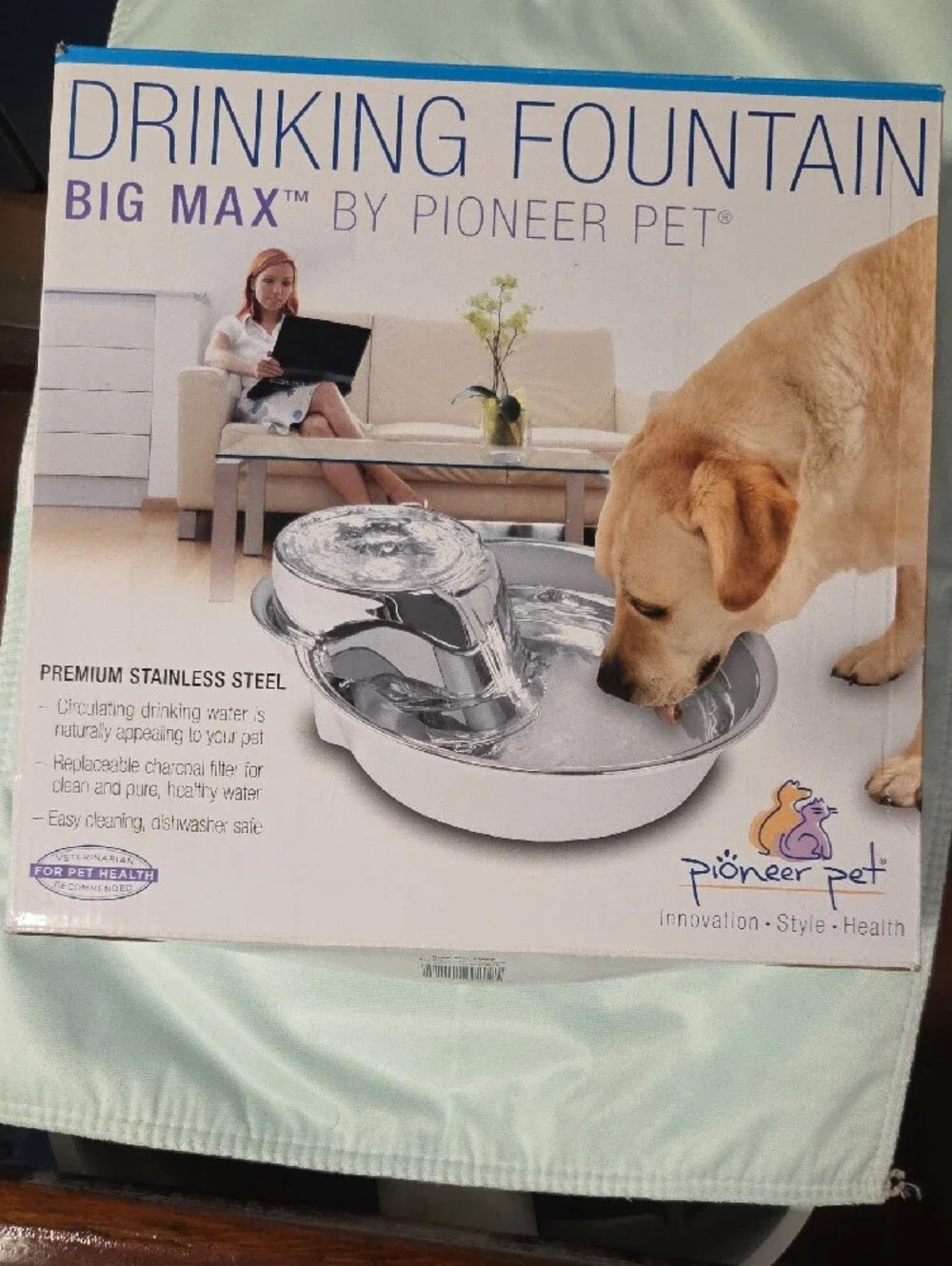 PIONEER Stainless Steel Big Max Dog Drinking Fountain - Silver